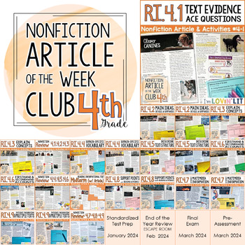 Preview of Article of the Week Club, 4th Grade | Nonfiction Reading Passages Common Core