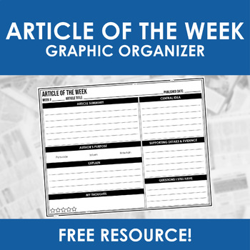 Preview of Article of the Week | FREE Graphic Organizer - Use with ANY Article or AOTW!