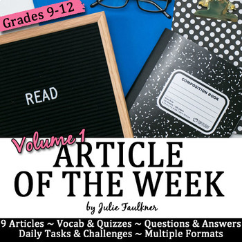 Preview of Article of the Week High School Reader's Notebooks, Volume 1, Print/Digital
