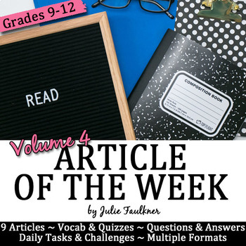 Preview of Article of the Week High School Reader's Notebooks, Volume 4, Print/Digital