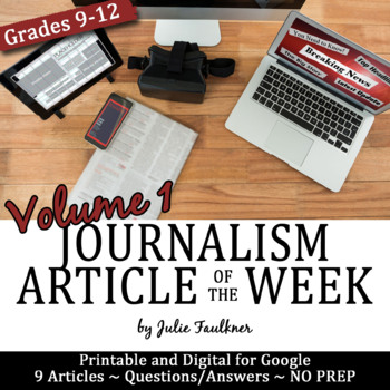 Preview of Article of the Week, Journalism and Yearbook, Volume 1, Printable & Digital