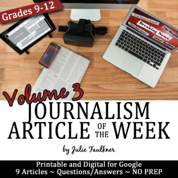 Preview of Article of the Week, Journalism and Yearbook, Volume 3, Printable & Digital