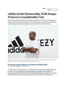 Preview of Article of the Week: Kanye West and Adidas