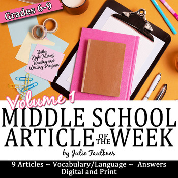 Preview of Article of the Week Middle School Reader's Notebooks, Volume 1, Print/Digital