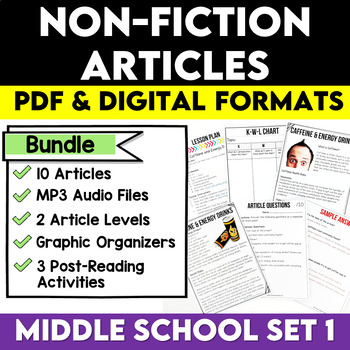 Preview of Article of the Week Non-Fiction Articles Bundle #1