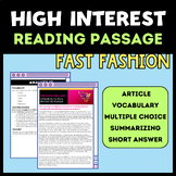 Article of the Week: Reading Comprehension | Fast Fashion