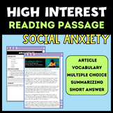 Article of the Week: Reading Comprehension | Social Anxiety