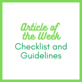 Article of the Week Student Checklist and Guidelines