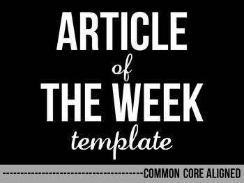 Preview of Article of the Week Template - Common Core Aligned