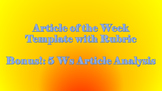 Article of the Week Template with Annotation Guide & RUBRIC