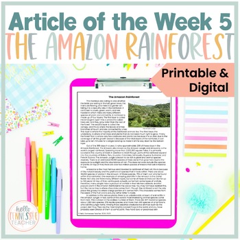 Preview of Article of the Week 5 The Amazon Rainforest Printable and Digital