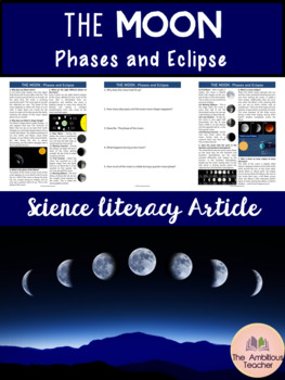 Preview of Article on The Moon : Phases and Eclipse Activity | Close Reading Passages