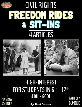 Preview of Articles - 4: CIVIL RIGHTS TEXTS - FREEDOM RIDES & SIT-INS - RL: Grade 4