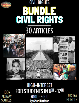 Preview of Articles - 30: CIVIL RIGHTS TEXTS - BUNDLE - RL: 410L - 600L; 4th Grade