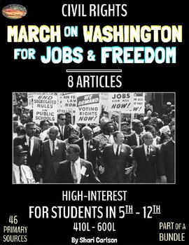 Preview of Articles - 8: CIVIL RIGHTS TEXTS - MARCH ON WASHINGTON - RL: Grade 4