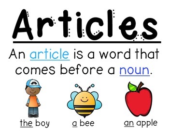 Articles Anchor Chart The A An By Fabulous 1st Grade Tpt