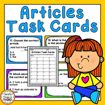 Preview of Articles Task Cards: Using a, an, and the