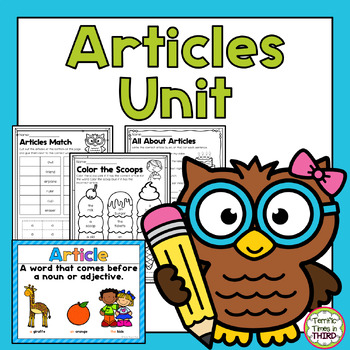 Preview of Articles Unit: No Prep Worksheets for a, an, and the