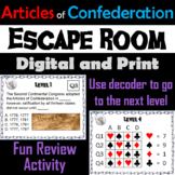 Articles of Confederation Activity Escape Room - American 