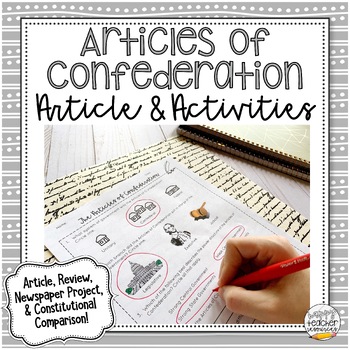 Preview of Articles of Confederation Article & Activities | for Civics & American History