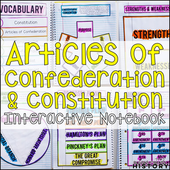 Preview of Articles of Confederation and Constitution Interactive Notebook Organizers