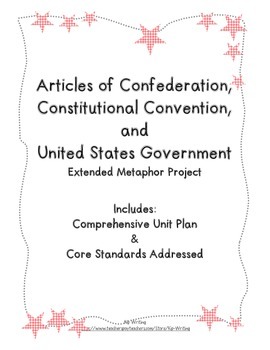 Preview of Articles of Confederation, Constitutional Convention and US Government Unit Plan