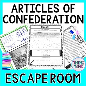Preview of Articles of Confederation ESCAPE ROOM: First Constitution, Shays Rebellion
