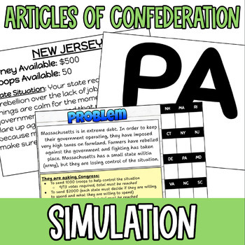 Preview of Articles of Confederation: Interactive Simulation Activity!