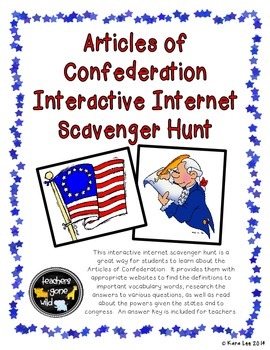 Preview of Articles of Confederation Internet Scavenger Hunt