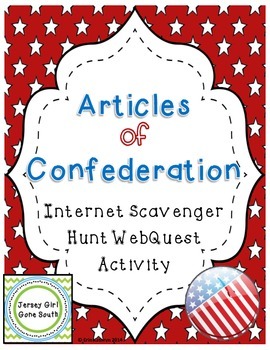 Preview of Articles of Confederation Internet Scavenger Hunt WebQuest Activity
