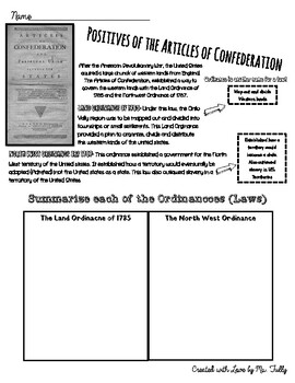 Preview of Articles of Confederation Land Ordinances