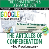 Articles of Confederation Lesson - Reading Activity - PPT 