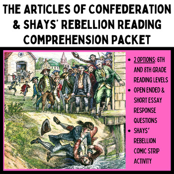 Preview of Articles of Confederation Packet 6th and 8th Grade Reading Levels