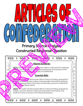 Preview of Articles of Confederation Primary Source Analysis & Constructed Response