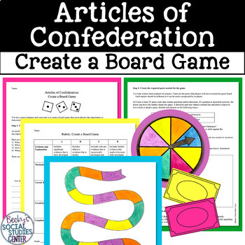 Preview of Articles of Confederation Project Create a Board Game