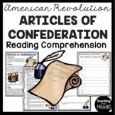Articles of Confederation Reading Comprehension Worksheet 