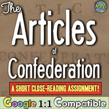 Preview of Articles of Confederation Student Reading Activity and Worksheet