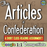 Articles of Confederation Student Reading Activity and Worksheet