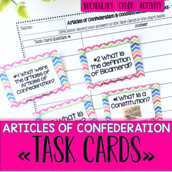 Preview of Articles of Confederation Task Cards
