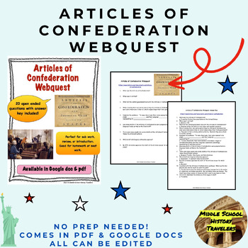 Preview of Articles of Confederation Webquest