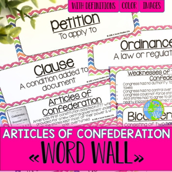 Preview of Articles of Confederation Word Wall