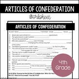 Articles of Confederation Worksheet | 4th - 6th Grade | Pr
