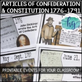 Articles of Confederation and Constitution Timeline Printa