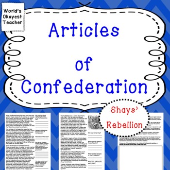 Preview of Articles of Confederation and Shays' Rebellion