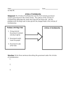 The Articles Of Confederation Worksheet Promotiontablecovers