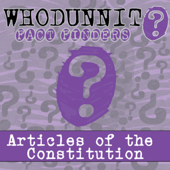 Preview of Articles of the Constitution Whodunnit Activity - Printable & Digital Game