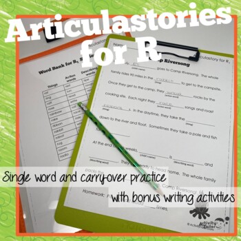 Preview of Speech Therapy Articulation Worksheets | Carryover of R | Speech Homework