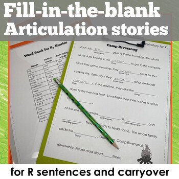 Preview of Speech Therapy Articulation Worksheets | Carryover of R | Speech Homework