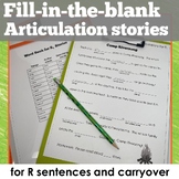 Speech Therapy Articulation Worksheets | Carryover of R | 