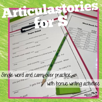 Preview of Speech Therapy Articulation Worksheets | Carryover of S | Articulation Homework